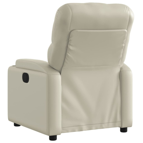 Sillón reclinable de cuero sintético crema M 3