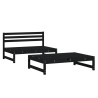 2 pcs conjunto lounge de jardim madeira de pinho maciça preto 2