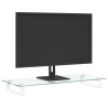 Soporte de monitor vidrio templado y metal blanco 80x35x8 cm 3