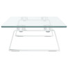 Soporte de monitor vidrio templado y metal blanco 60x20x8 cm 5