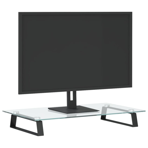 Suporte para monitor 60x35x8 cm vidro temperado e metal preto M 3