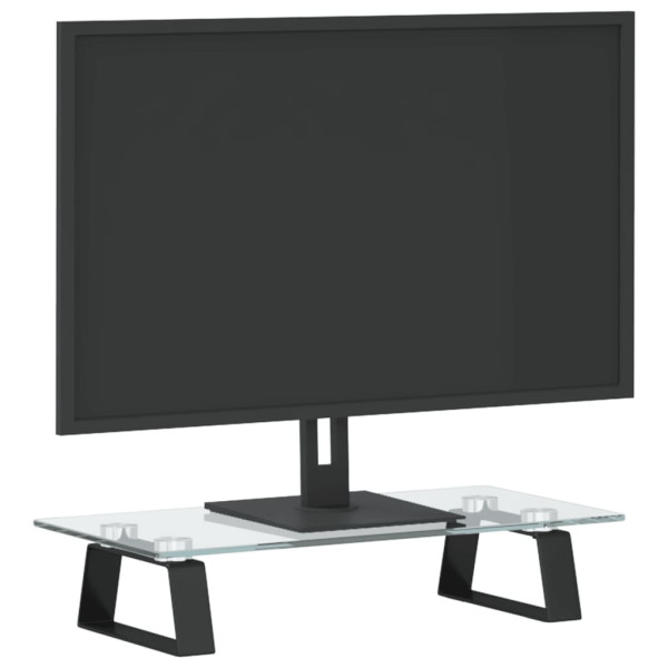 Soporte de monitor vidrio templado y metal negro 40x20x8 cm M 3