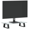 Soporte de monitor vidrio templado y metal negro 40x20x8 cm 3