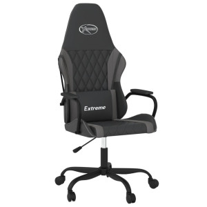 Silla gaming de masaje cuero sintético negro y gris H