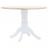 Mesa de comedor de madera maciza de caucho blanco marrón 106 cm 1