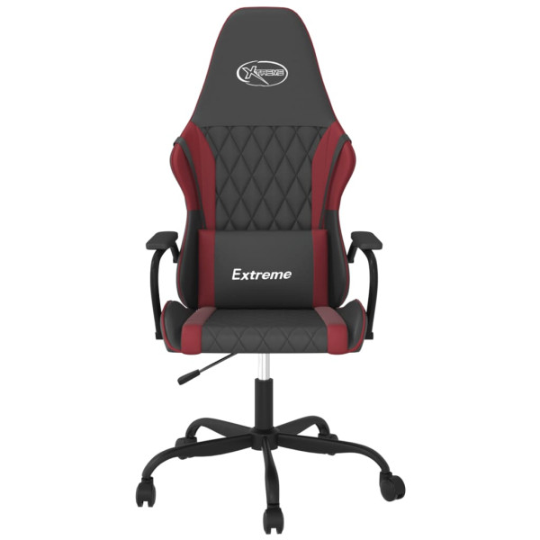 Silla gaming de masaje cuero sintético negro y rojo vino tinto M 3