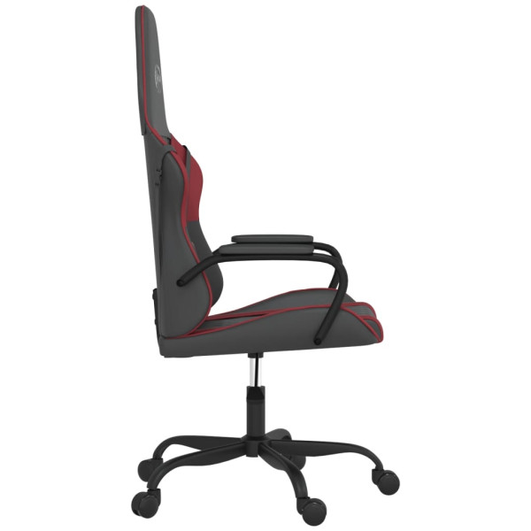 Cadeira de massagem gaming couro sintético preto e vermelho vinho tinto M 4