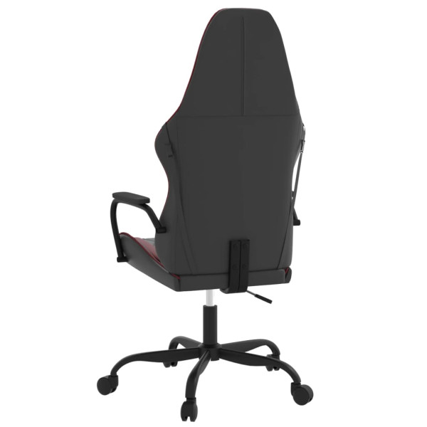 Silla gaming de masaje cuero sintético negro y rojo vino tinto M 5