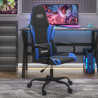 Silla gaming cuero sintético negro y azul 1