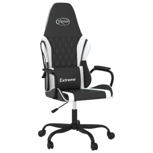 Silla gaming cuero sintético negro y blanco H