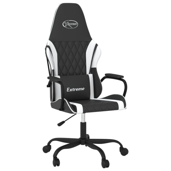 Silla gaming cuero sintético negro y blanco M 2