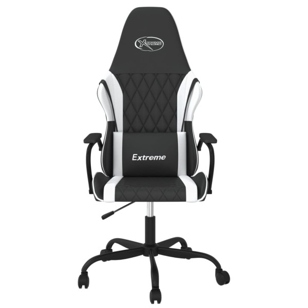 Silla gaming cuero sintético negro y blanco M 3