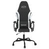 Silla gaming cuero sintético negro y blanco 3