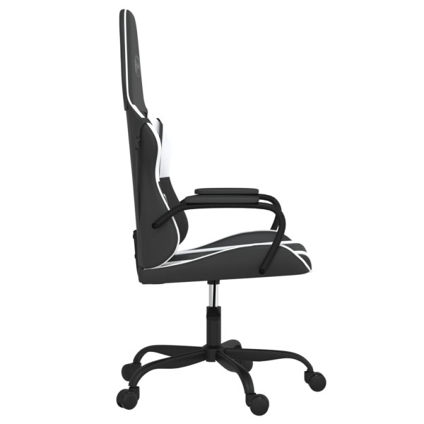 Silla gaming cuero sintético negro y blanco M 4