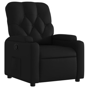 Sillón reclinable de cuero sintético negro H