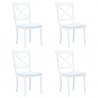 Cadeiras de jantar 4 pcs madeira de seringueira maciça branco 1