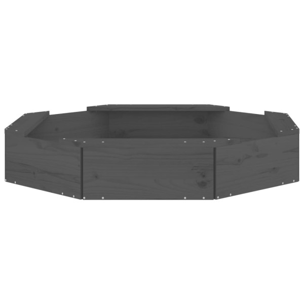 Arenero con asientos octógono madera maciza de pino gris M 4