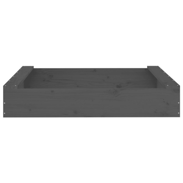 Arenero con asientos cuadrado madera maciza de pino gris M 4