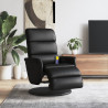 Sillón reclinable masaje con reposapiés cuero sintético negro 1