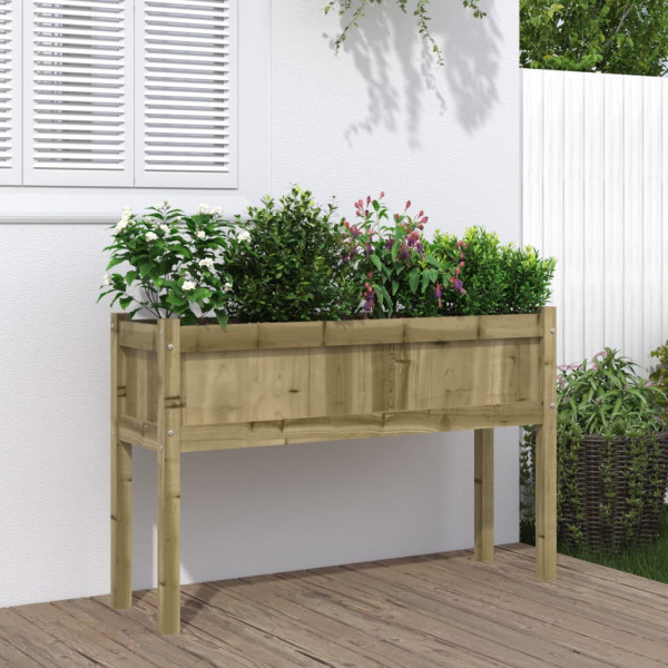 Jardinera con patas madera de pino impregnada 110x31x70 cm D