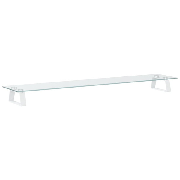 Soporte de monitor vidrio templado y metal blanco 100x20x8 cm M 2
