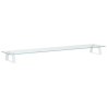 Soporte de monitor vidrio templado y metal blanco 100x20x8 cm 2