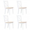Sillas comedor 4 uds madera maciza caucho blanco y madera claro 1