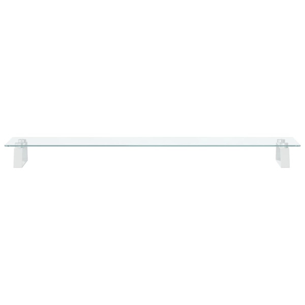 Soporte de monitor vidrio templado y metal blanco 100x20x8 cm M 4