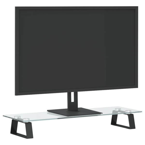 Suporte para monitor 60x20x8 cm vidro temperado e metal preto M 3