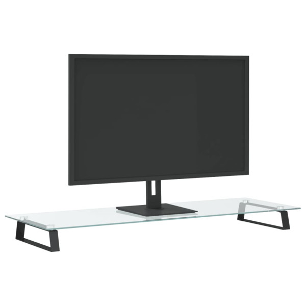 Soporte de monitor vidrio templado y metal negro 100x35x8 cm M 3