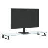 Soporte de monitor vidrio templado y metal negro 100x35x8 cm 3