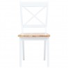 Sillas comedor 4 uds madera maciza caucho blanco y madera claro 3