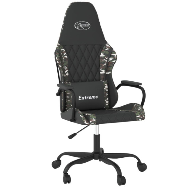 Silla gaming cuero sintético negro y camuflaje M 2