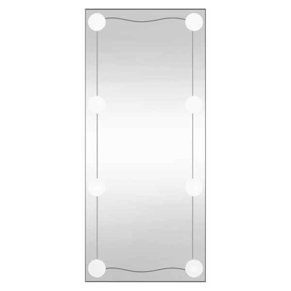 Espejo de pared rectangular con luces LED vidrio 50x100 cm M 2