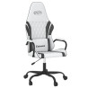 Silla gaming de masaje cuero sintético blanco y negro 2