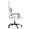 Silla gaming de masaje cuero sintético blanco y negro 4