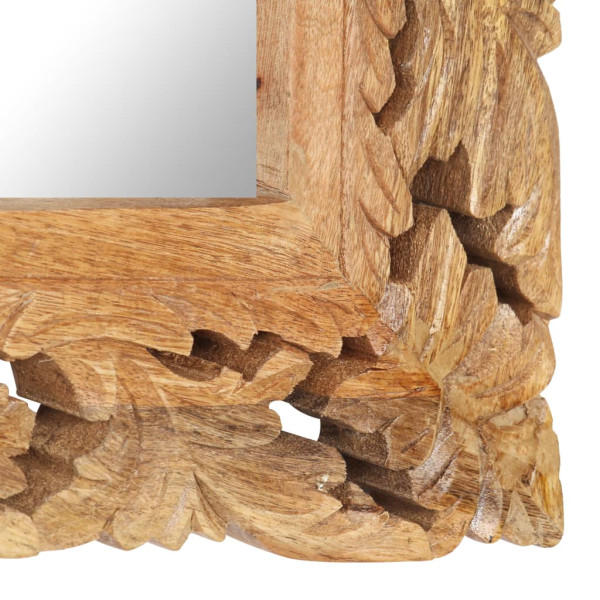 Espelho esculpido à mão 110x50 cm mangueira maciça castanho M 4