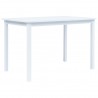 Mesa de comedor de madera maciza de caucho blanco 114x71x75 cm 1