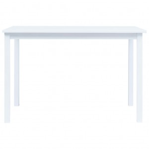 Mesa de comedor de madera maciza de caucho blanco 114x71x75 cm H