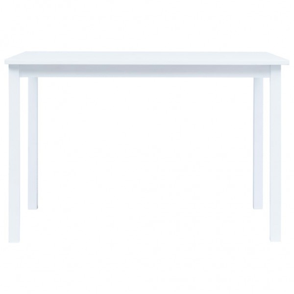 Mesa de comedor de madera maciza de caucho blanco 114x71x75 cm M 2