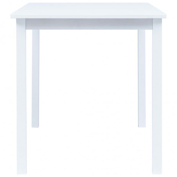 Mesa de comedor de madera maciza de caucho blanco 114x71x75 cm M 3