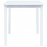 Mesa de comedor de madera maciza de caucho blanco 114x71x75 cm 3