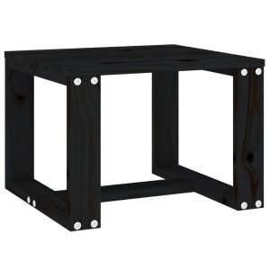Mesa auxiliar de jardín madera maciza pino negro 40x38x28.5 cm H