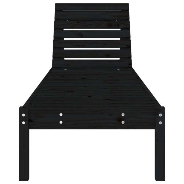 Espreguiçadeiras 2 pcs 199.5x60x74 cm pinho maciço preto M 4