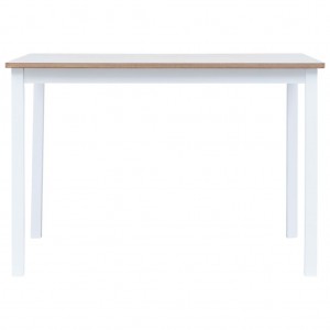 Mesa jantar 114x71x75cm madeira seringueira branco e castanho H