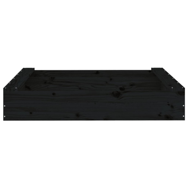 Arenero con asientos cuadrado madera maciza de pino negro M 4