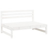 2 pcs conjunto lounge de jardim madeira de pinho maciça branco 4