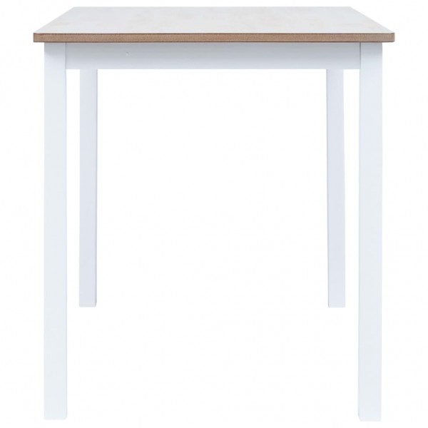 Mesa jantar 114x71x75cm madeira seringueira branco e castanho M 3