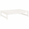 2 pcs conjunto lounge de jardim madeira de pinho maciça branco 5