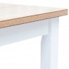 Mesa jantar 114x71x75cm madeira seringueira branco e castanho 4